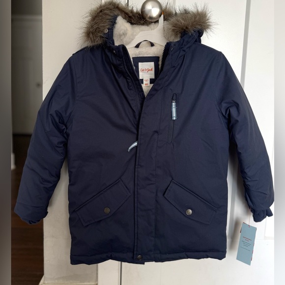 BRAND NEW Boys Heavyweight Parka Jacket Cat &Jack Navy Blue - Picture 1 of 4